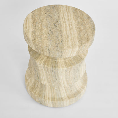 Rook Side Table Grey Travertine Look – Outdoor