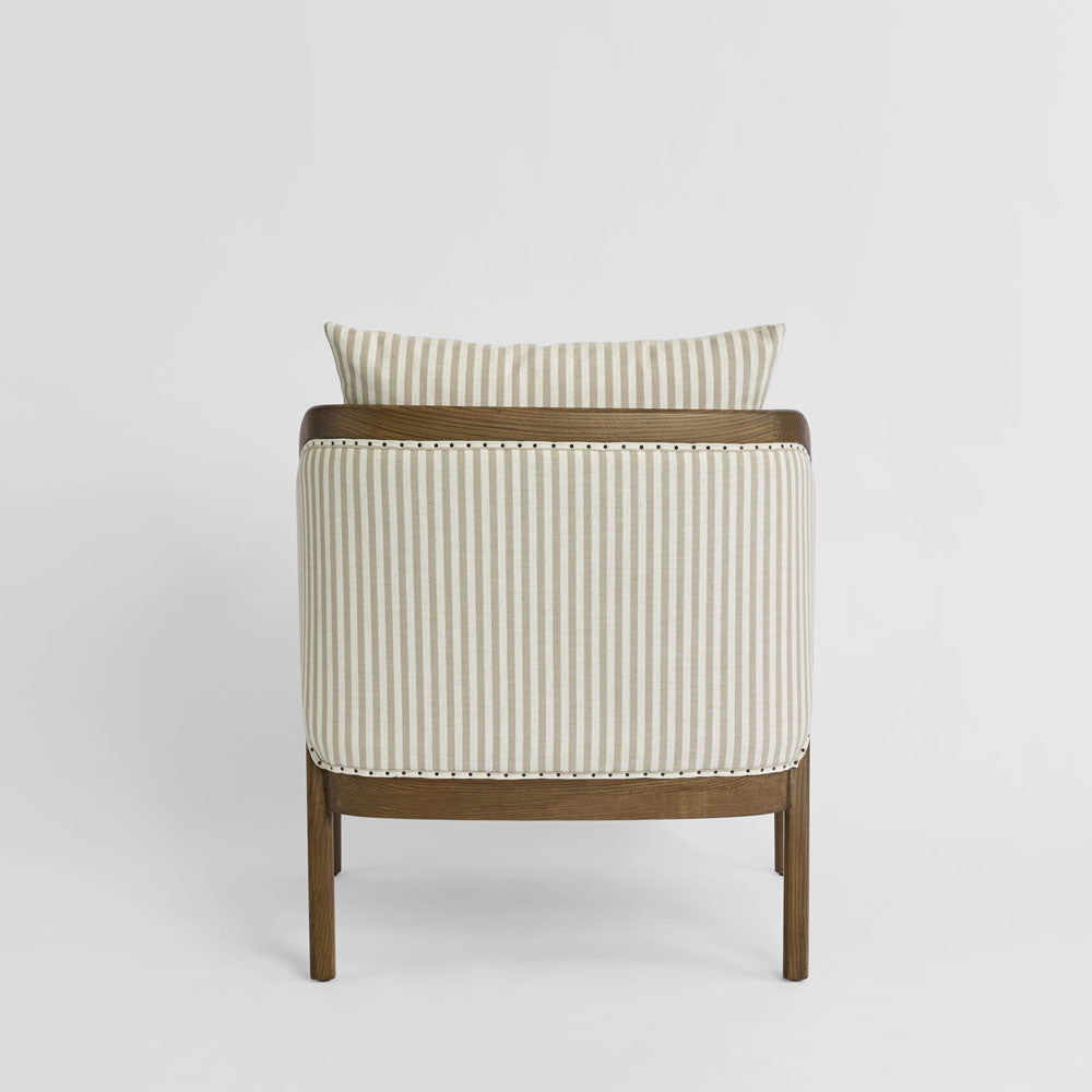 Asteria ArmchairDarkwood & Beige Stripe