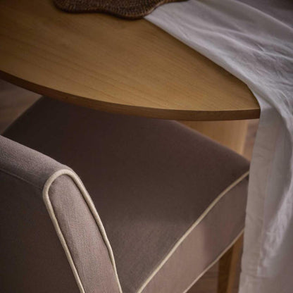 Slip Cover Only - Clifton Dining Chair Short Brown W/Ivory Piping