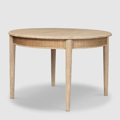 Bayview 120cm Round Dining Table Natural Whitewash