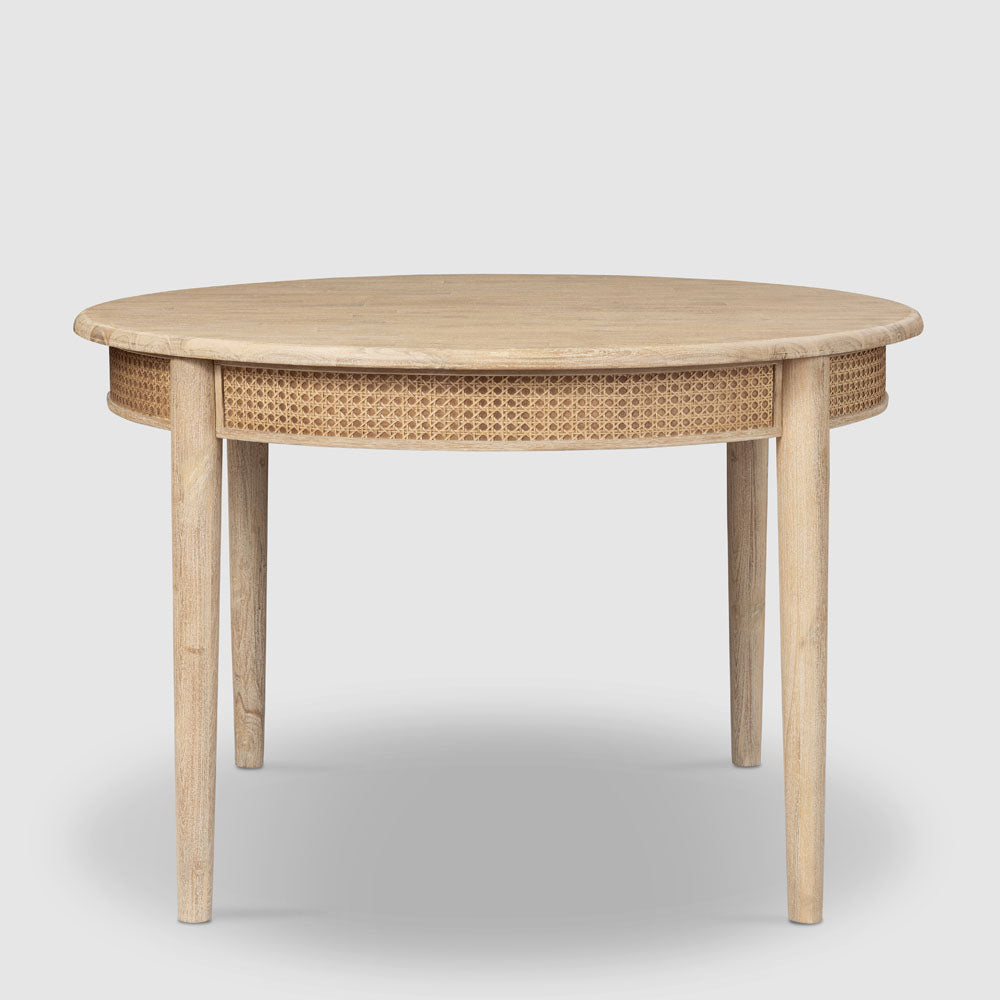 Bayview 120cm Round Dining Table Natural Whitewash
