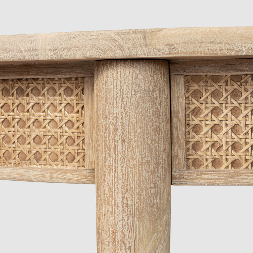 Bayview 120cm Round Dining Table Natural Whitewash