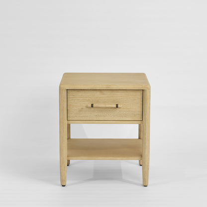 Bayview 1 Drawer Side Table Natural Whitewash