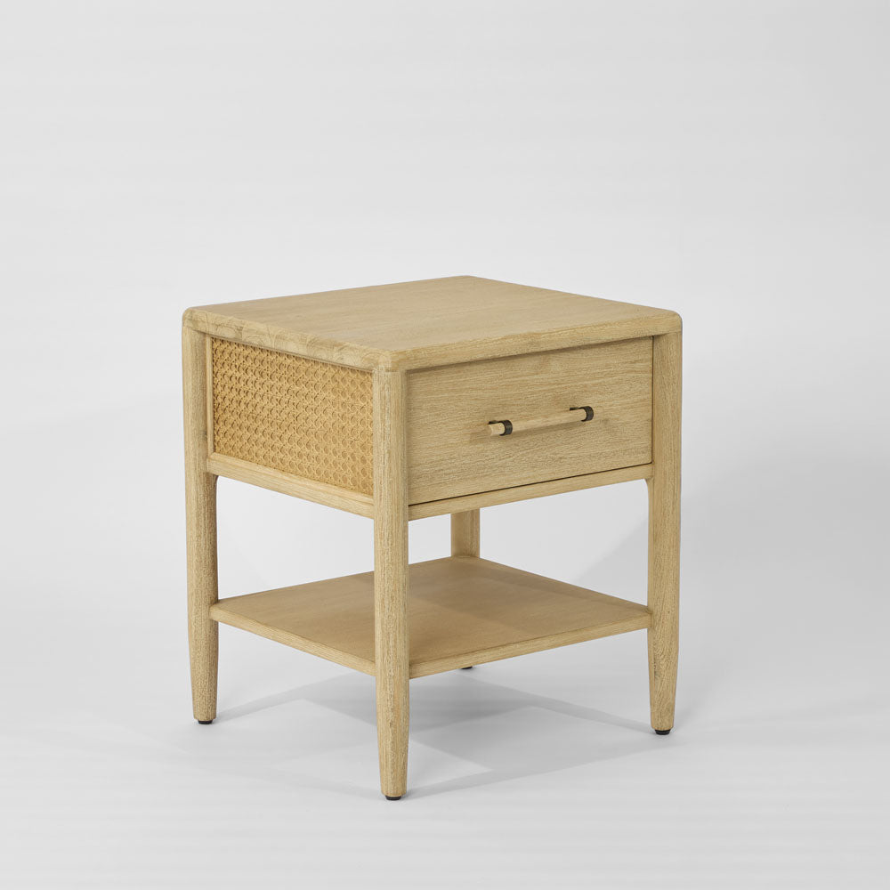 Bayview 1 Drawer Side Table Natural Whitewash