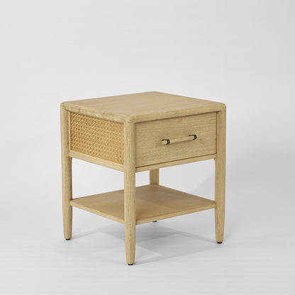 Bayview 1 Drawer Side Table Natural Whitewash