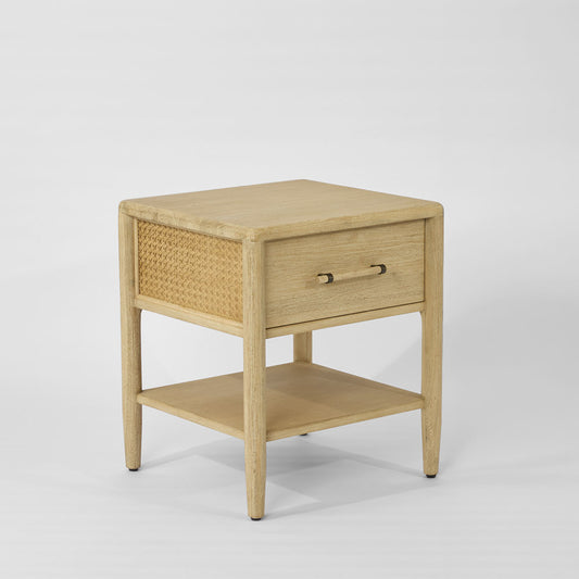 Bayview 1 Drawer Side Table Natural Whitewash