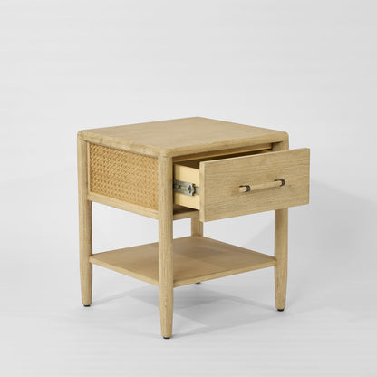 Bayview 1 Drawer Side Table Natural Whitewash