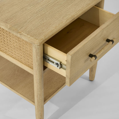 Bayview 1 Drawer Side Table Natural Whitewash