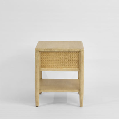 Bayview 1 Drawer Side Table Natural Whitewash
