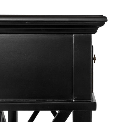 Sorrento 3 Drawer Hamptons 190cm Console Black
