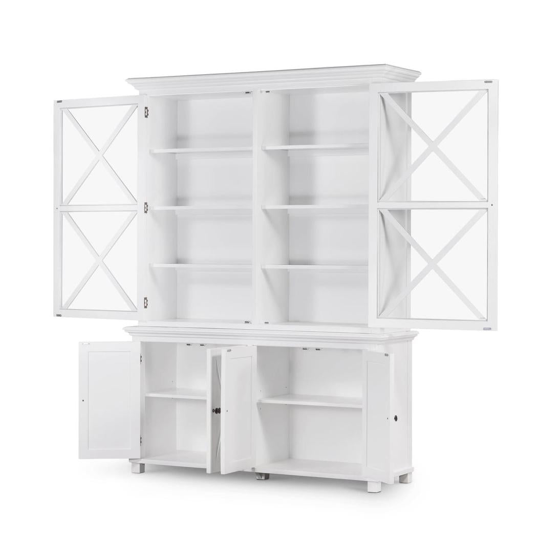 Sorrento Large Glass Door Hamptons Cabinet White