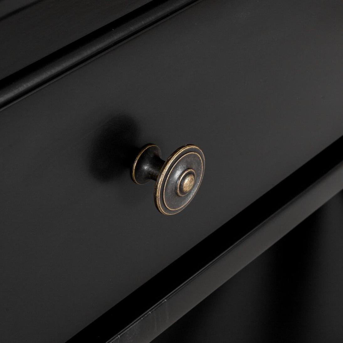 Sorrento Hamptons 130cm 2 Drawer Console Black