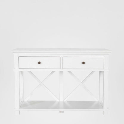 Sorrento Hamptons 130cm 2 Drawer Console White