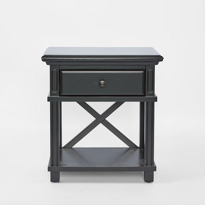 Sorrento Hamptons Bedside Table W/Drawer Black