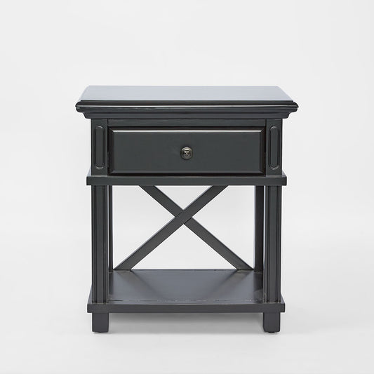 Sorrento Hamptons Bedside Table W/Drawer Black