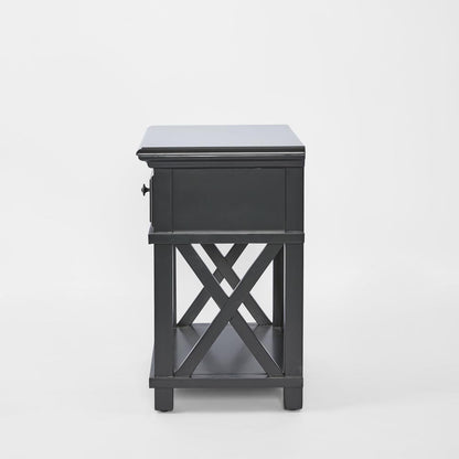 Sorrento Hamptons Bedside Table W/Drawer Black