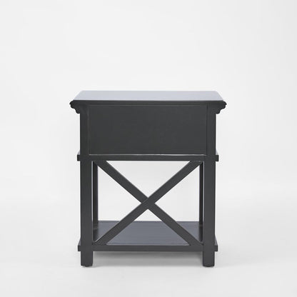 Sorrento Hamptons Bedside Table W/Drawer Black