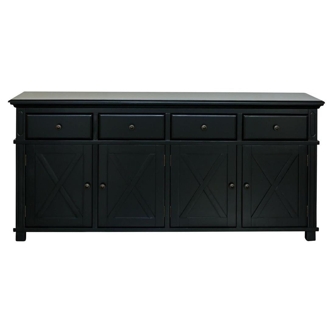 Sorrento 4 Door Hamptons 188cm Buffet Black