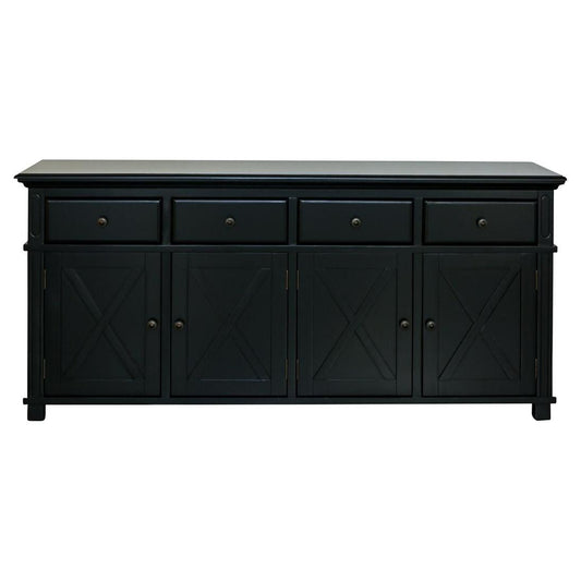 Sorrento 4 Door Hamptons 188cm Buffet Black