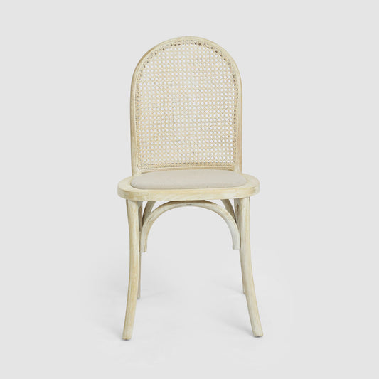 Alwyn Rattan Elm Wood Dining Chair Grey Dust