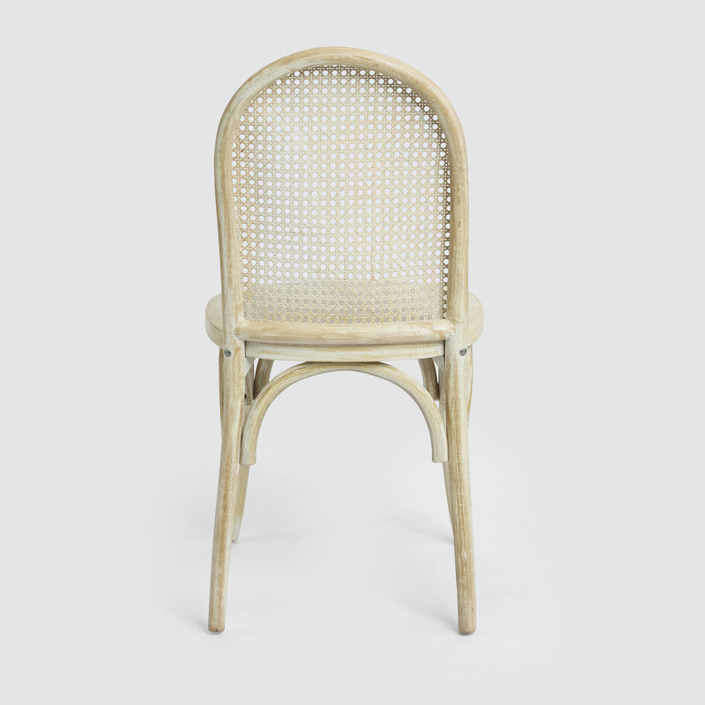 Alwyn Rattan Elm Wood Dining Chair Grey Dust