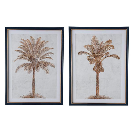 Luxe Golden Palms In Navy Frame With Gold Set 2