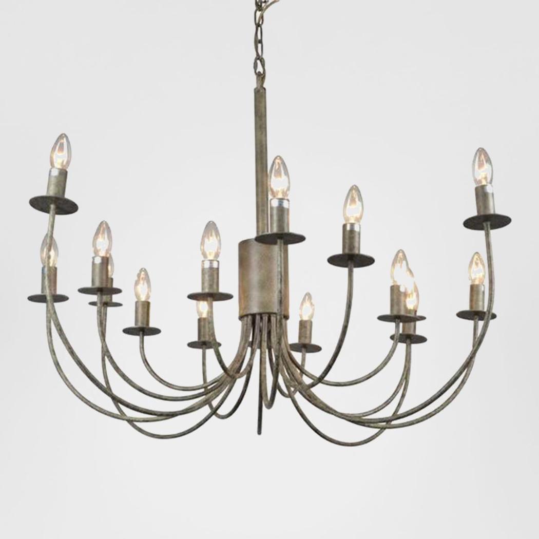 16 Arm Taupe Iron Chandelier 16 Lights