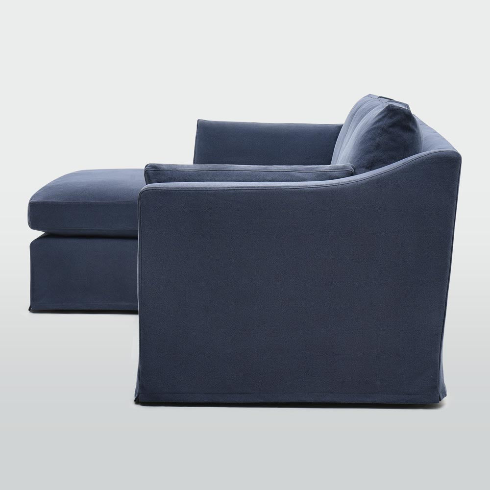 Clovelly 3 Seater Left Chaise Sofa Navy