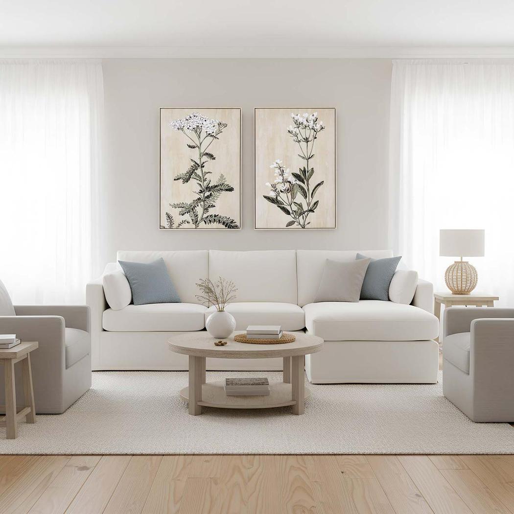 Clovelly 3 Seater Right Chaise Sofa Ivory
