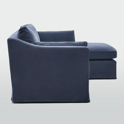 Clovelly 3 Seater Right Chaise Sofa Navy