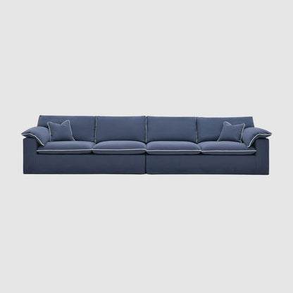 Norfolk 4 Seater Sofa Navy w/White Piping