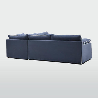 Norfolk 5 Seater Modular Sofa Navy w/White piping
