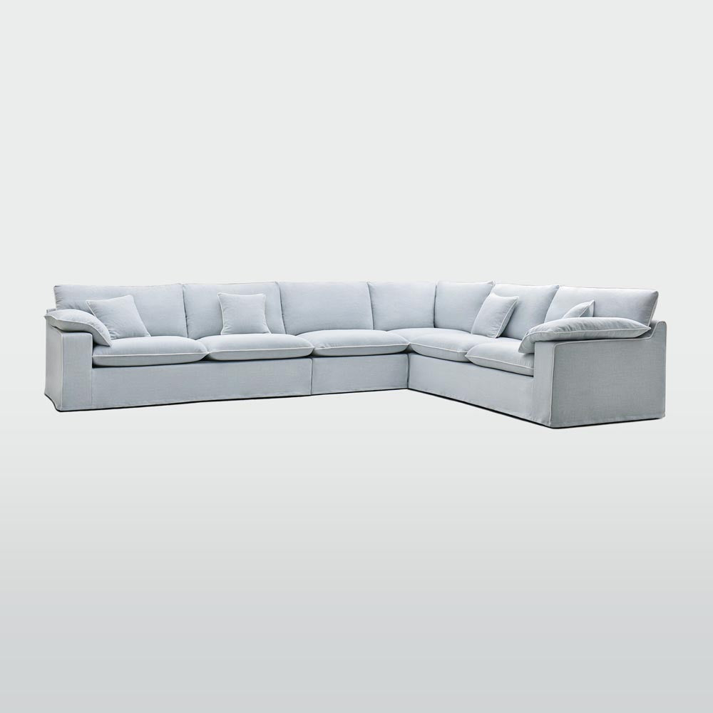 Norfolk 6 Seater Modular Beach w/White piping