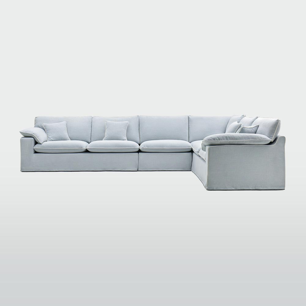 Norfolk 6 Seater Modular Beach w/White piping