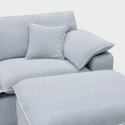 Norfolk 6 Seater Modular with Chaise (Reversible) Beach w/White piping