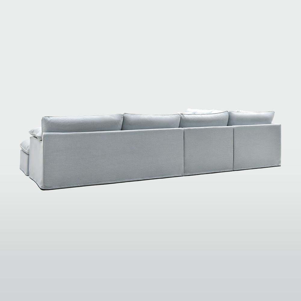 Norfolk 6 Seater Modular with Chaise (Reversible) Beach w/White piping