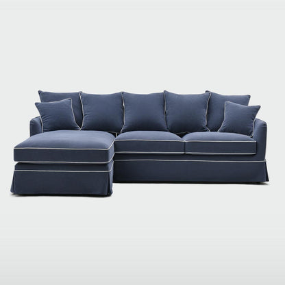 Noosa 3 Seater Left Chaise Sofa Navy