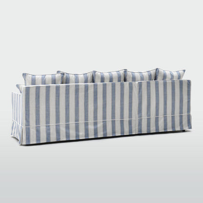Noosa 3 Seater Left Chaise Sofa Blue Sky Stripe