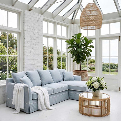 Noosa 3 Seater Right Chaise Sofa Beach
