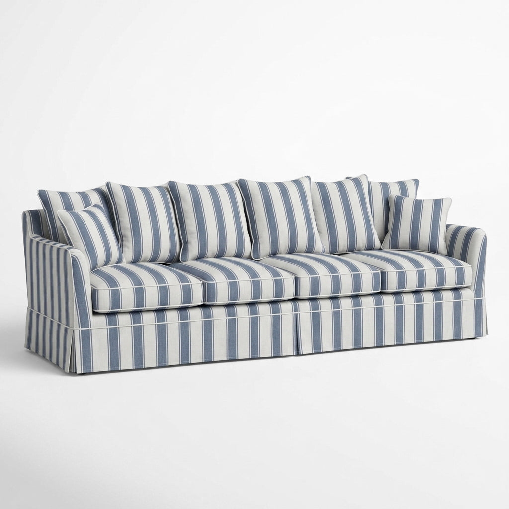 Noosa 4 Seat Modular Sofa Blue Sky Stripe