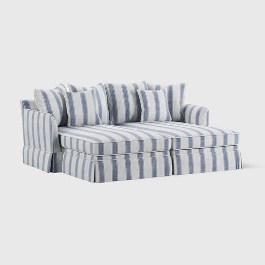 Noosa Double Chaise Daybed Blue Sky Stripe