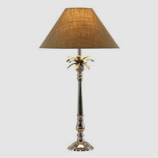 Nickel Pineapple Lamp 40/16 Natural Shade