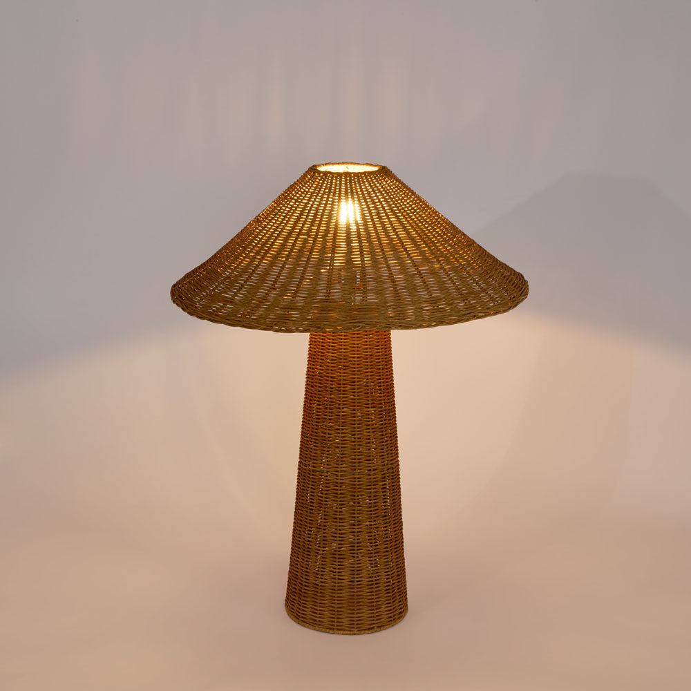 Apex Rattan Table Lamp & Shade