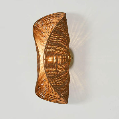 Crescent Rattan Wall Light Natural
