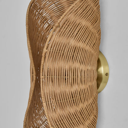 Crescent Rattan Wall Light Natural