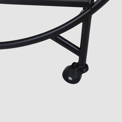 Black Bar Cart W/ Mirror Shelf