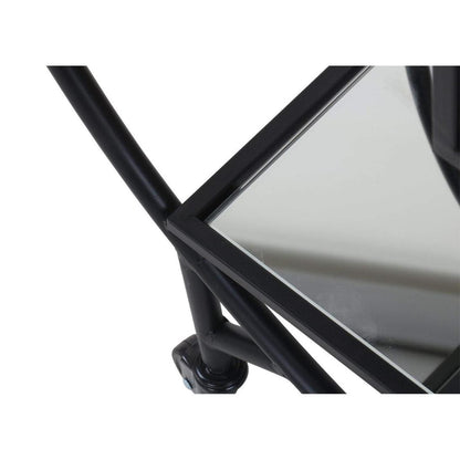 Black Bar Cart W/ Mirror Shelf