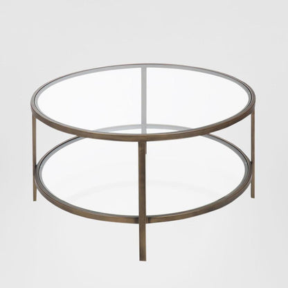Palladium Brass Iron & Glass Coffee Table
