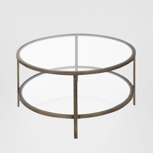 Palladium Brass Iron & Glass Coffee Table