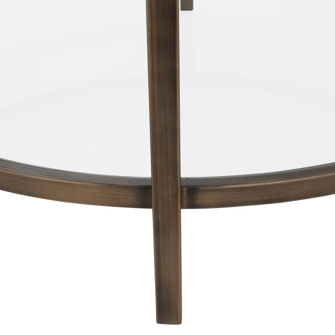 Palladium Brass Iron & Glass Coffee Table